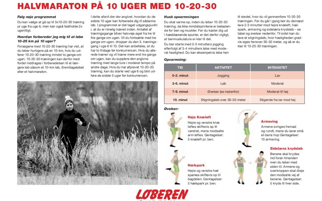 Halvmaraton på 10 uger med 10-20-30